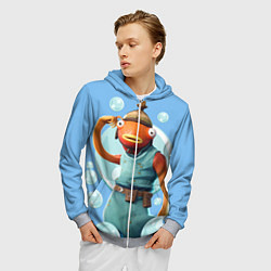 Толстовка 3D на молнии мужская Карасьь из Фортнайт, цвет: 3D-меланж — фото 2