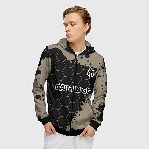 Мужская толстовка на молнии Gaimin Gladiators форма / 3D-Черный – фото 3