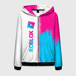 Мужская толстовка на молнии Roblox neon gradient style: по-вертикали