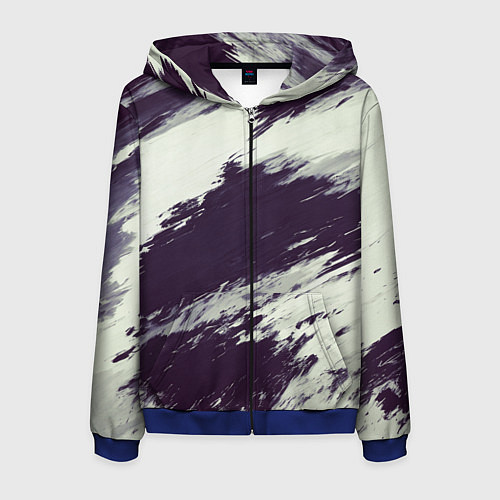 Мужская толстовка на молнии Размазанные мазки / 3D-Синий – фото 1