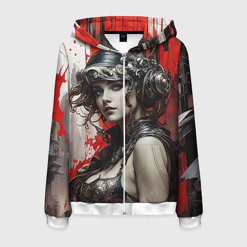 Мужская толстовка на молнии Охотница за беглецами / 3D-Белый – фото 1