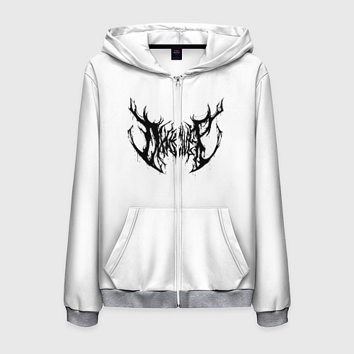 Мужская толстовка на молнии Dxnkwer Белые с черным логотипом / 3D-Меланж – фото 1