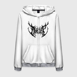 Толстовка 3D на молнии мужская Dxnkwer Белые с черным логотипом, цвет: 3D-меланж