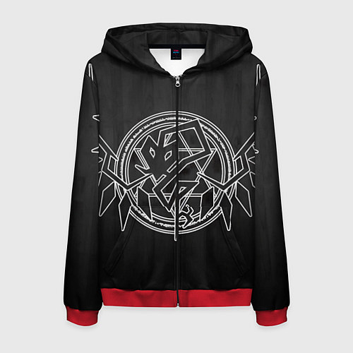 Мужская толстовка на молнии Touhou Project Эмблема Фландр Скарлет / 3D-Красный – фото 1