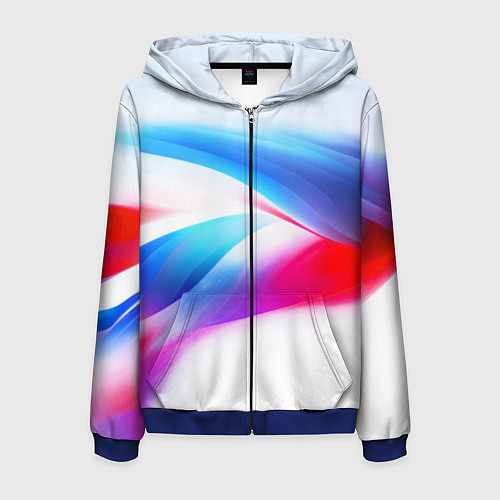 Мужская толстовка на молнии Футболка Россия / 3D-Синий – фото 1