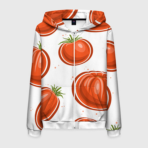 Мужская толстовка на молнии Помидорчики / 3D-Белый – фото 1