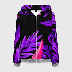 Мужская толстовка на молнии Floral composition - neon