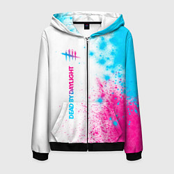 Мужская толстовка на молнии Dead by Daylight neon gradient style: по-вертикали