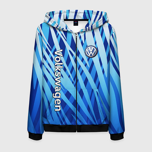 Мужская толстовка на молнии Volkswagen - синий камуфляж / 3D-Черный – фото 1