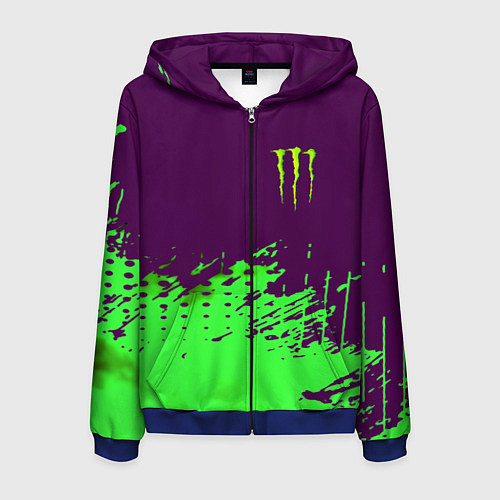 Мужская толстовка на молнии Monster energy taurin / 3D-Синий – фото 1