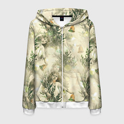 Мужская толстовка на молнии Рождественский декор - рисунки ангелов