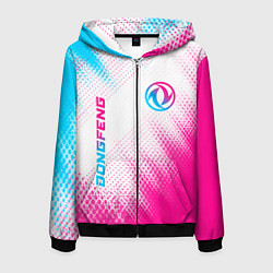 Толстовка 3D на молнии мужская Dongfeng neon gradient style: надпись, символ, цвет: 3D-черный