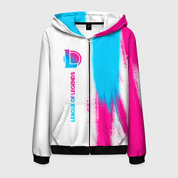 Мужская толстовка на молнии League of Legends neon gradient style по-вертикали