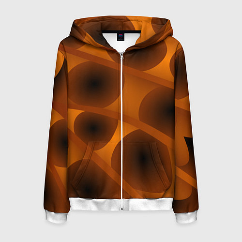 Мужская толстовка на молнии Шоколадные овалы / 3D-Белый – фото 1