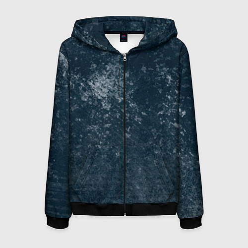 Мужская толстовка на молнии Абстракция - gray blue / 3D-Черный – фото 1