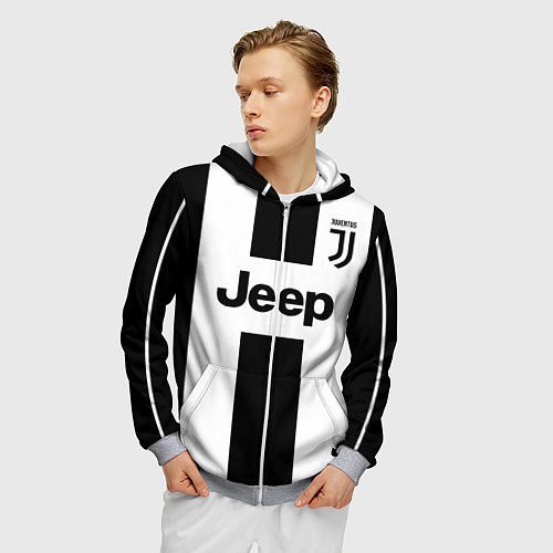 Мужская толстовка на молнии Juventus collection / 3D-Меланж – фото 3