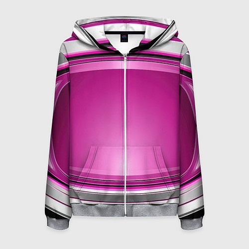 Мужская толстовка на молнии Розовый выпуклый фон / 3D-Меланж – фото 1