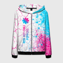 Мужская толстовка на молнии Red Hot Chili Peppers neon gradient style по-верти