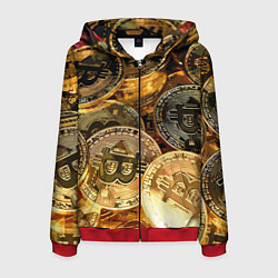 Толстовка 3D на молнии мужская Золото цифровой эры, цвет: 3D-красный