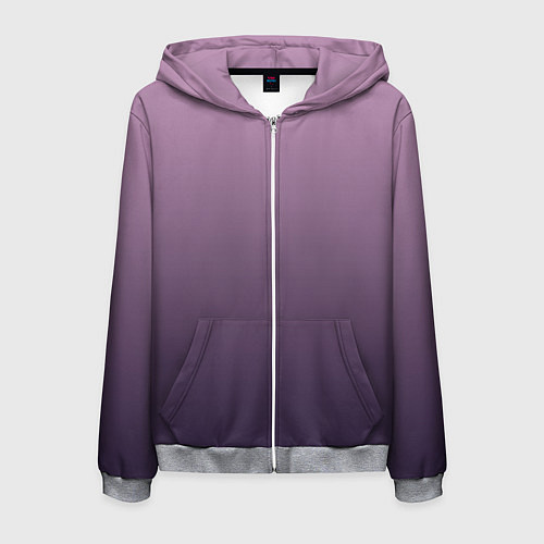 Мужская толстовка на молнии Градиент приглушенный фиолетовый / 3D-Меланж – фото 1
