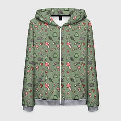 Толстовка 3D на молнии мужская Goblincore - паттерн, цвет: 3D-меланж