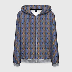 Мужская толстовка на молнии Паттерн сине-сиреневый приглушённый