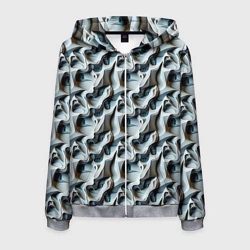 Мужская толстовка на молнии Инопланетный материал / 3D-Меланж – фото 1