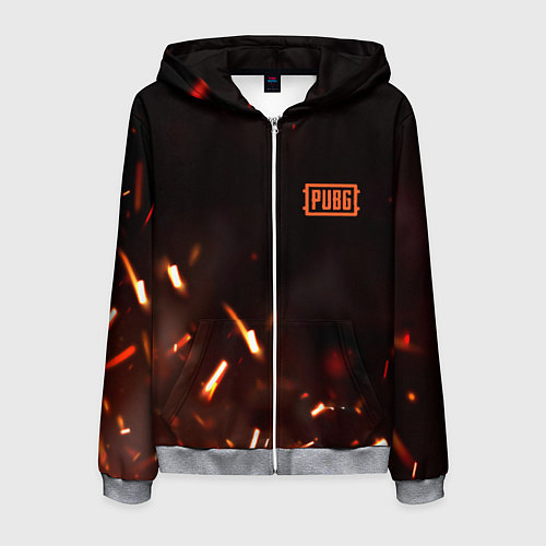 Мужская толстовка на молнии PUBG fire war / 3D-Меланж – фото 1