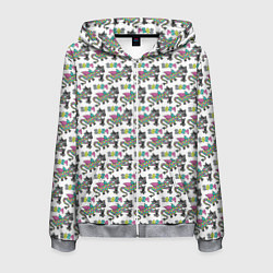 Толстовка 3D на молнии мужская Паттерн детский со Змеем Горынычем, цвет: 3D-меланж