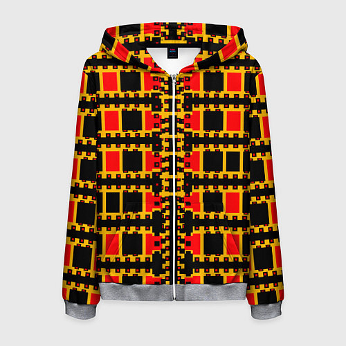 Мужская толстовка на молнии Королевские квадраты / 3D-Меланж – фото 1