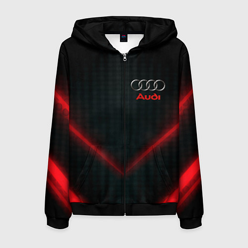 Мужская толстовка на молнии Audi stripes neon / 3D-Черный – фото 1