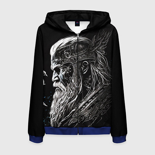 Мужская толстовка на молнии Лидер викингов / 3D-Синий – фото 1