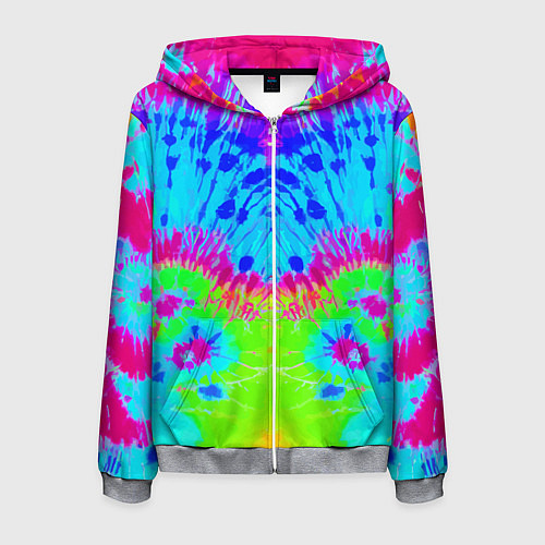 Мужская толстовка на молнии Tie-Dye abstraction / 3D-Меланж – фото 1