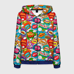 Мужская толстовка на молнии Bang Boom Ouch pop art pattern