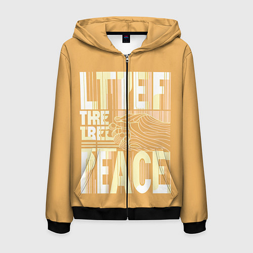 Мужская толстовка на молнии Let there be peace / 3D-Черный – фото 1