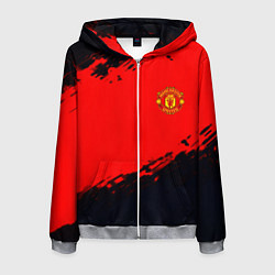 Толстовка 3D на молнии мужская Manchester United colors sport, цвет: 3D-меланж