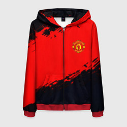 Толстовка 3D на молнии мужская Manchester United colors sport, цвет: 3D-красный
