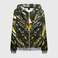 Толстовка 3D на молнии мужская Камень и золотой кристалл, цвет: 3D-меланж