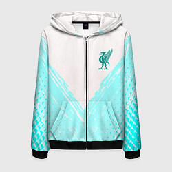 Толстовка 3D на молнии мужская Liverpool logo texture fc, цвет: 3D-черный
