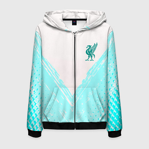 Мужская толстовка на молнии Liverpool logo texture fc / 3D-Черный – фото 1