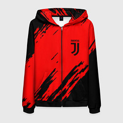 Толстовка 3D на молнии мужская Juventus краски спорт фк, цвет: 3D-черный