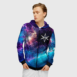 Толстовка 3D на молнии мужская Bring Me the Horizon space rock, цвет: 3D-черный — фото 2