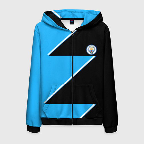 Мужская толстовка на молнии Manchester City geometry sport / 3D-Черный – фото 1