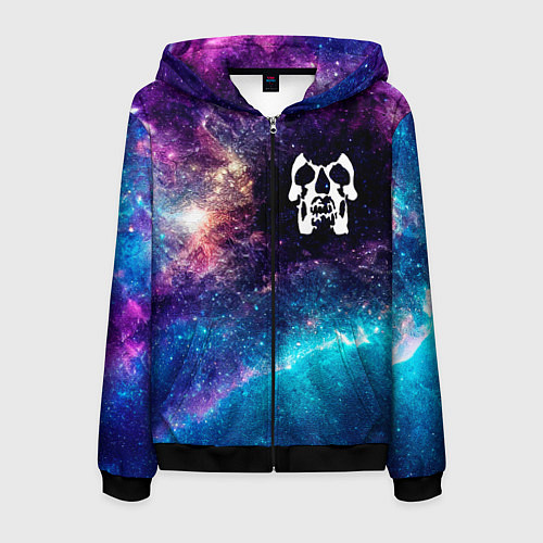 Мужская толстовка на молнии Deftones space rock / 3D-Черный – фото 1