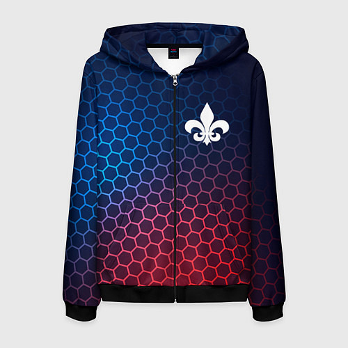 Мужская толстовка на молнии Saints Row неоновые соты / 3D-Черный – фото 1