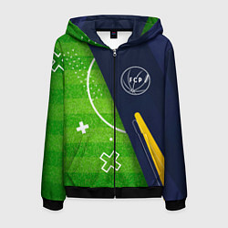 Толстовка 3D на молнии мужская Porto football field, цвет: 3D-черный