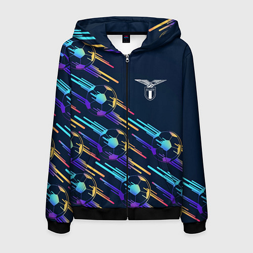 Мужская толстовка на молнии Lazio градиентные мячи / 3D-Черный – фото 1