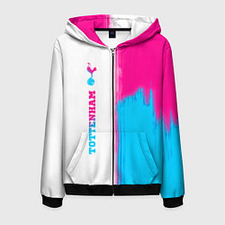 Мужская толстовка на молнии Tottenham neon gradient style по-вертикали