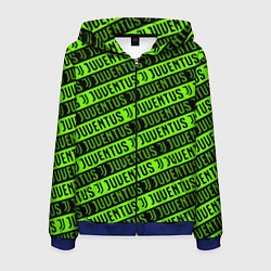 Толстовка 3D на молнии мужская Juventus green pattern sport, цвет: 3D-синий