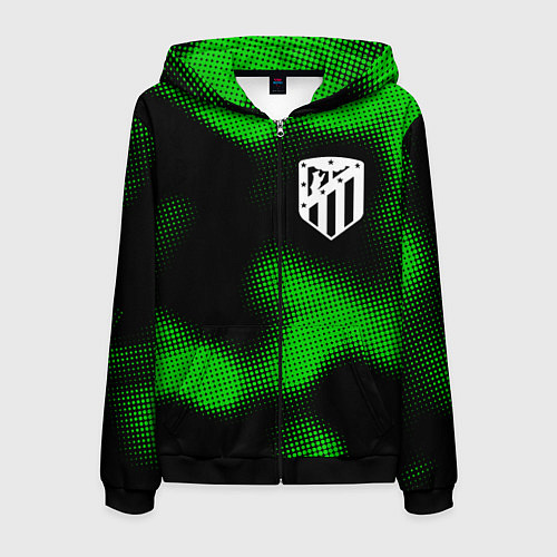 Мужская толстовка на молнии Atletico Madrid sport halftone / 3D-Черный – фото 1